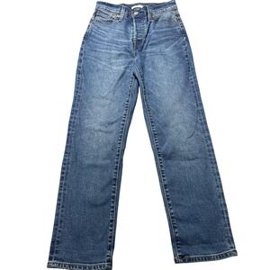 Levis Wedgie Straight Jeans Womens 26 Blue Med Wash High Rise Button Fly 26x28